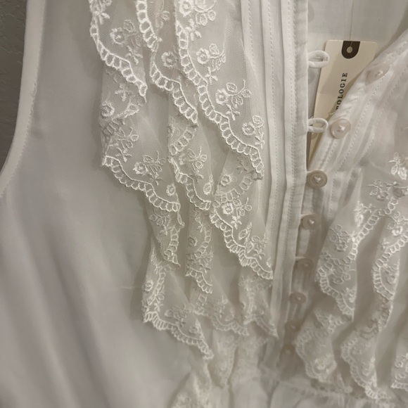 ANTHROPOLOGIE 
Sleeveless V-Neck Lace Mini Dress - Picture 5 of 7